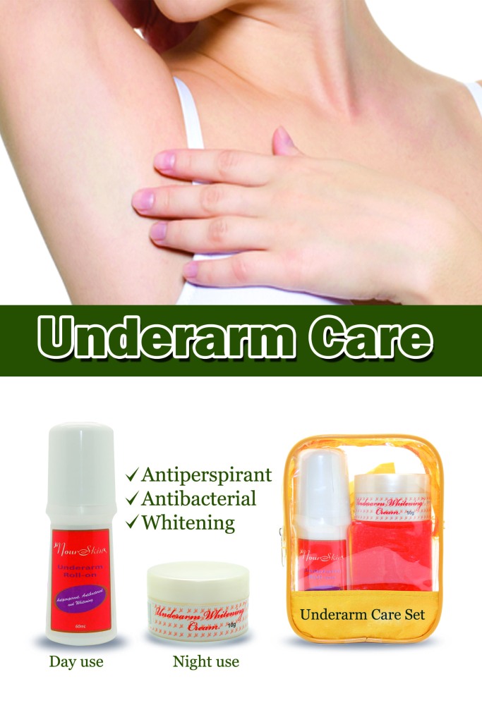 underarm care, day use, night use, whitening cream, rollon, underarm care set